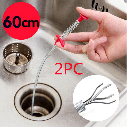60CM Sewer Dredger Spring Pipe Cleaner – Drain Hair Clog Remover for Kitchen & Bathroom