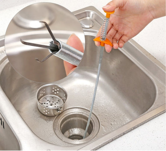 60CM Sewer Dredger Spring Pipe Cleaner – Drain Hair Clog Remover for Kitchen & Bathroom