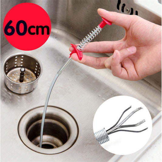60CM Sewer Dredger Spring Pipe Cleaner – Drain Hair Clog Remover for Kitchen & Bathroom