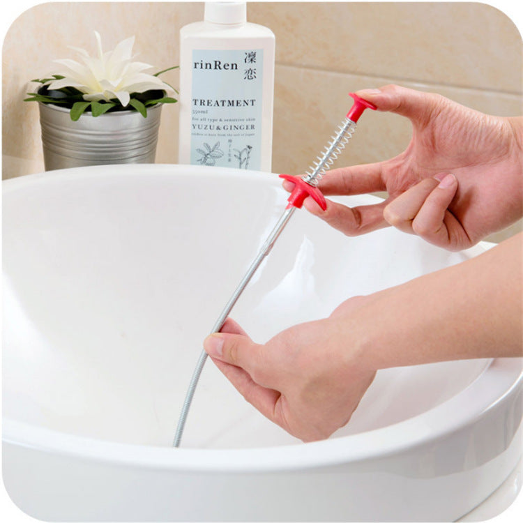 60CM Sewer Dredger Spring Pipe Cleaner – Drain Hair Clog Remover for Kitchen & Bathroom